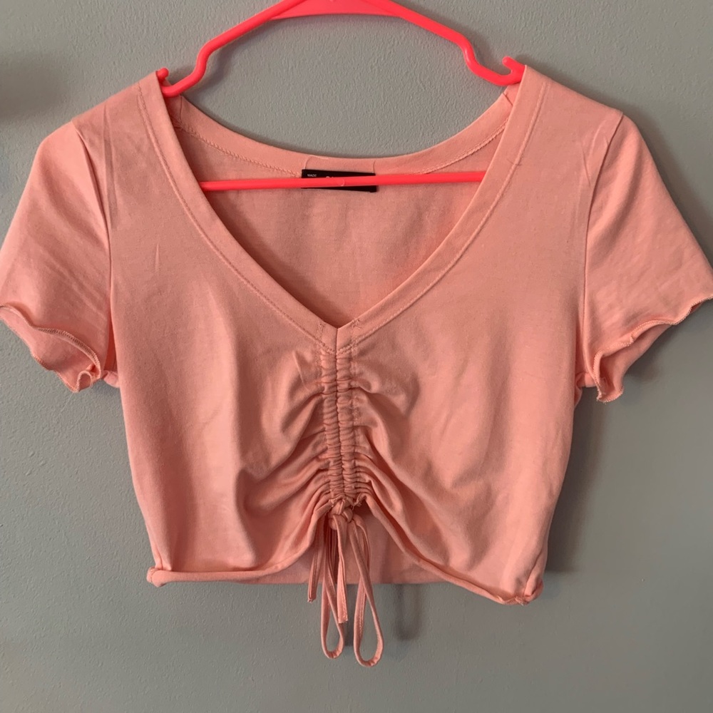 ruched pink top